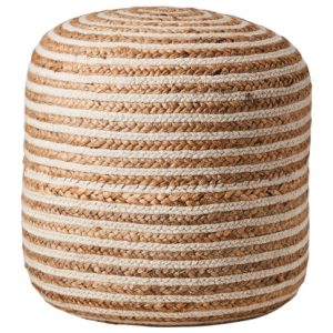 Juni sittpuff natur/elfenben hög