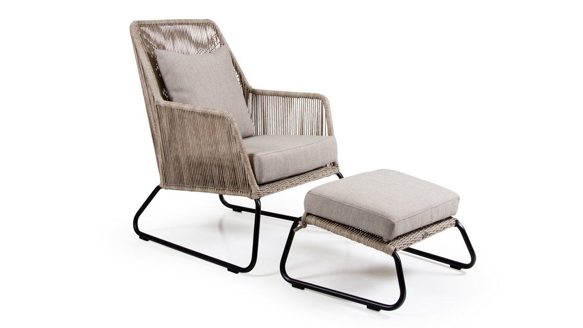 Midway fotpall med dyna beige - Bild 4