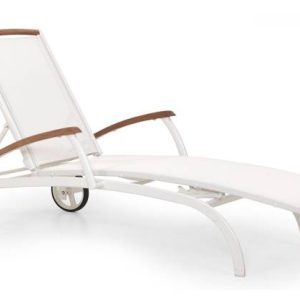 Andy solsäng vit/teak