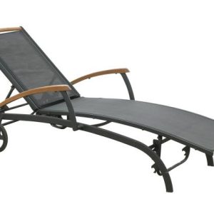Andy solsäng svart/teak