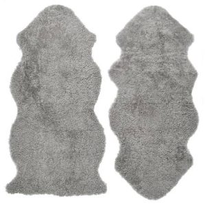 Curly fårskinn natural grey 1,5 set