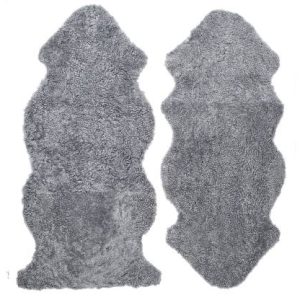 Curly fårskinn charcoal 1,5 Set