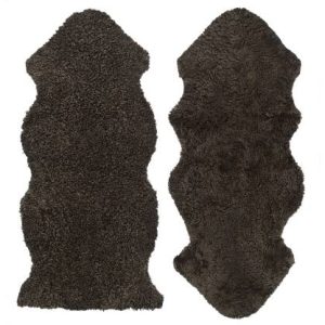 Curly fårskinn new brown melange 1,5 set