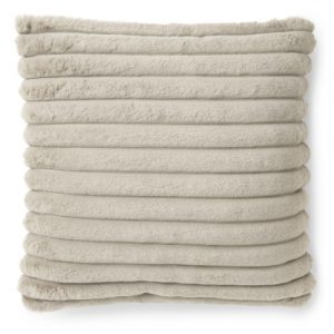 Stripy kudde fuskpäls taupe 45x45cm