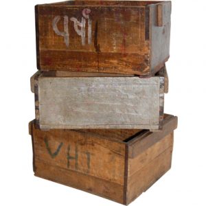 Frank trälåda med patina 3-set